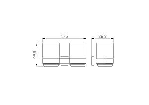 Два стакана для зубных щеток с держателем WONZON & WOGHAND FIRST, Хром (WW-8428) купить в интернет-магазине сантехники Sanbest