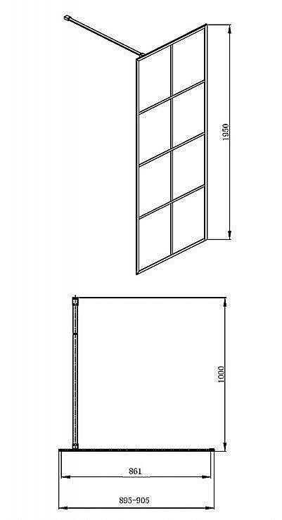 Душевое ограждение Bravat BLACKLINE BG090.5413B 90 купить в интернет-магазине Sanbest
