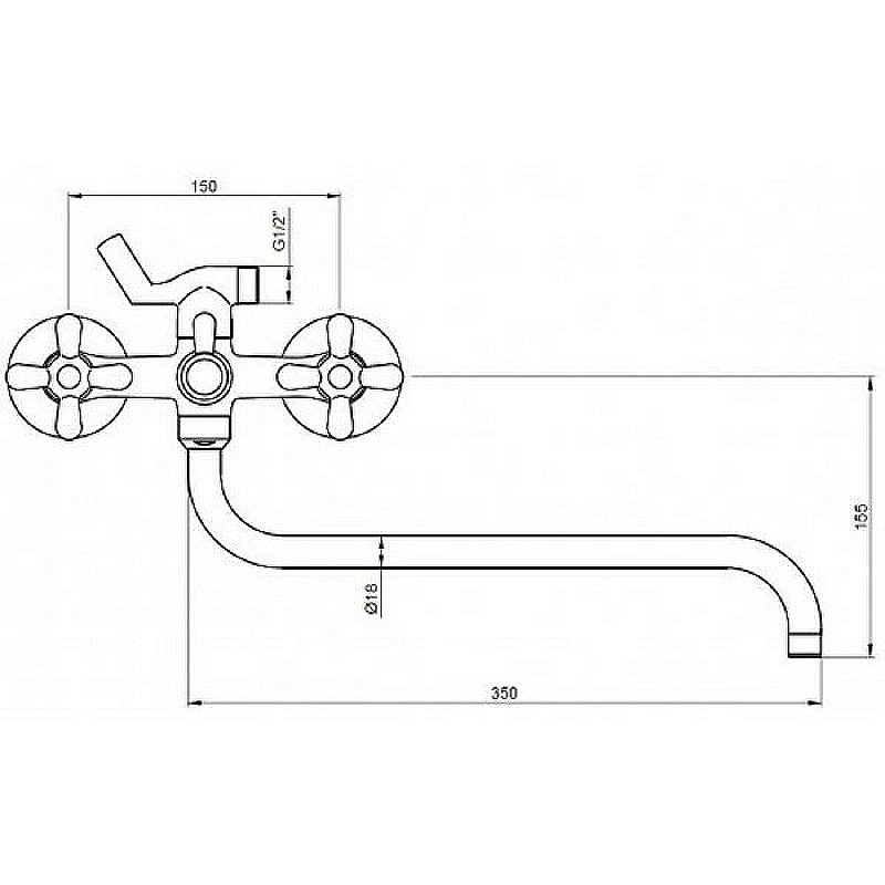 Смеситель для ванны Kaiser Carlson 11055 купить в интернет-магазине сантехники Sanbest