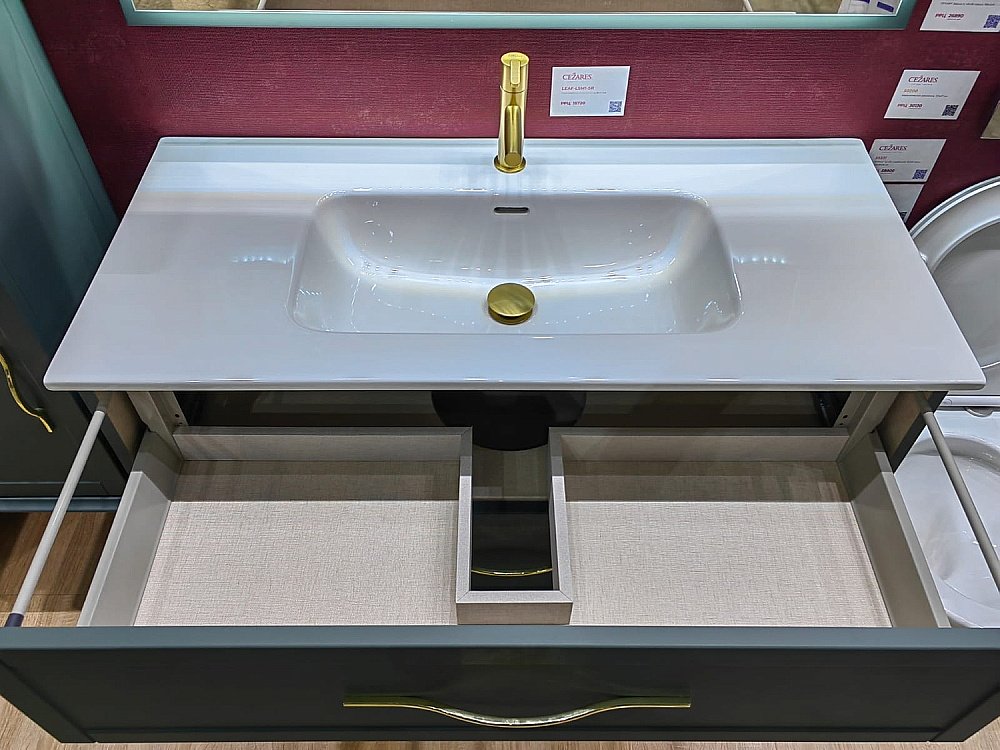 Тумба с раковиной Cezares TIFFANY 100 Verde opaco для ванной в интернет-магазине Sanbest