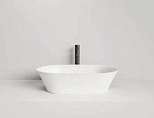 Раковина накладная Salini MONA 110811GRH 60 из искусственного камня S-Sense, белая глянцевая, цвет по RAL снаружи купить в интернет-магазине Sanbest