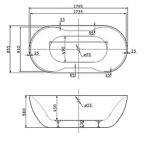 Ванна BelBagno BB28 180х85 купить в интернет-магазине Sanbest
