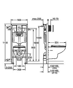 Унитаз подвесной Grohe Bau Ceramic 39586000 безободковый, с крышкой микролифт, с инсталляцией купить в интернет-магазине Sanbest