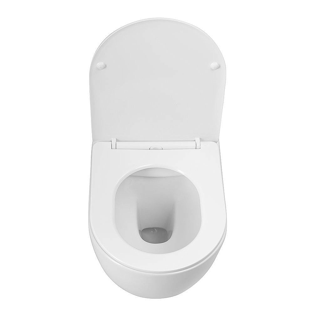 Унитаз подвесной Art&Max Bianchi AM9311CHR/SC белый, с сиденьем микролифт, безободковый купить в интернет-магазине Sanbest