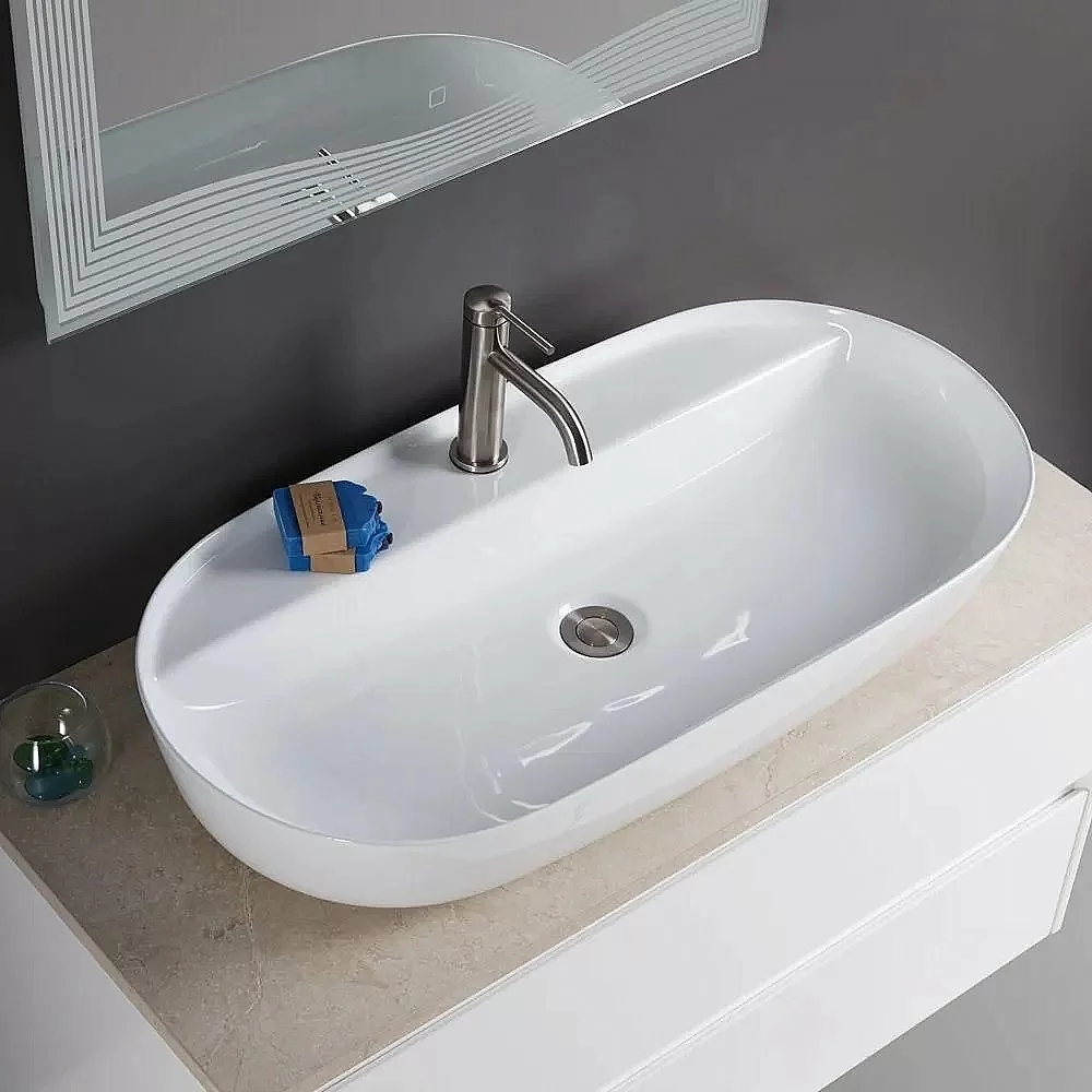 Раковина накладная Belbagno 82 BB1347 белая купить в интернет-магазине Sanbest