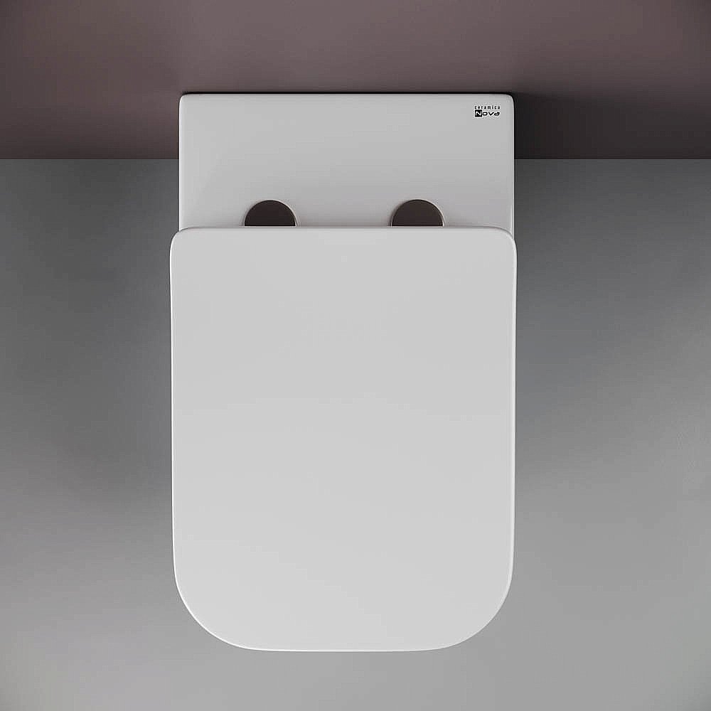 Унитаз приставной Ceramica Nova Cubic Rimless CN1809 безободковый, с крышкой микролифт купить в интернет-магазине Sanbest