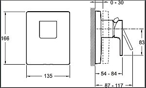 Встраиваемый смеситель для душа Jacob Delafon STRAYT E98632-CP купить в интернет-магазине сантехники Sanbest