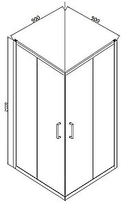 Душевой уголок Bravat DROP BS090.2200A 90х90 стекло прозрачное/профиль хром купить в интернет-магазине Sanbest