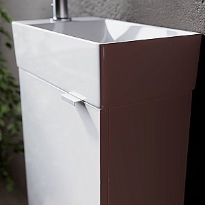 Тумба с раковиной Sancos Mini  MN35W белый глянец для ванной в интернет-магазине Sanbest