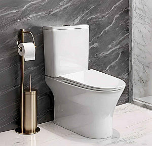 Унитаз напольный Ceruttispa BERNINA CT7193 безободковый с бачком, с крышкой микролифт, белый купить в интернет-магазине Sanbest