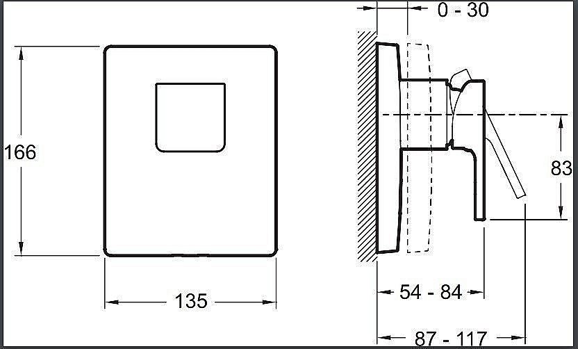 Встраиваемый смеситель для душа Jacob Delafon STRAYT E98632-CP купить в интернет-магазине сантехники Sanbest