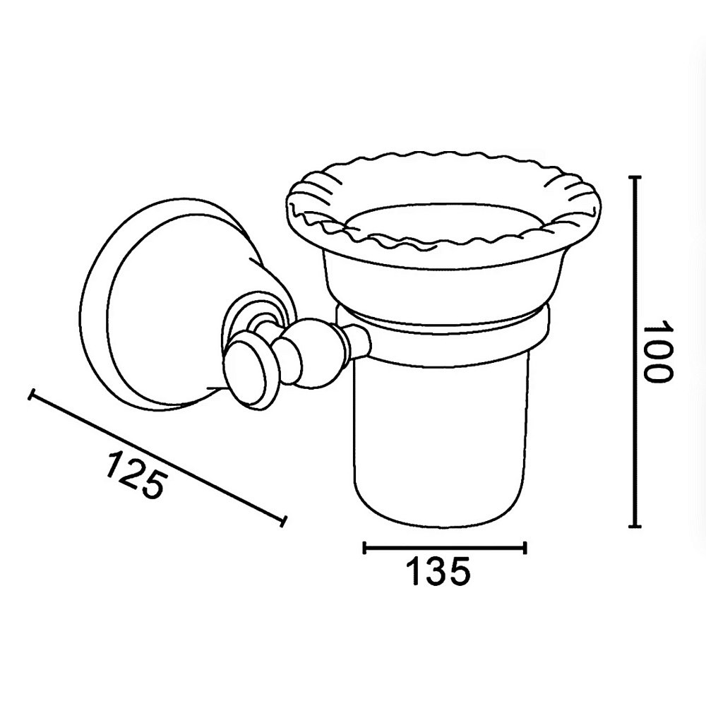 Стакан Tiffany World Harmony TWHA109cr хром купить в интернет-магазине сантехники Sanbest