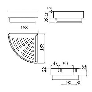 Угловая корзинка-полочка Inda Basket AV231AAL13 купить в интернет-магазине сантехники Sanbest