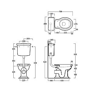 Унитаз SIMAS Lante LA02 с боковой ручкой бронза, белый купить в интернет-магазине Sanbest