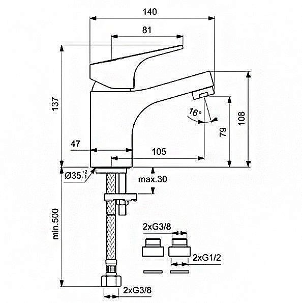 Смеситель для раковины Vidima Next BA366AA купить в интернет-магазине сантехники Sanbest