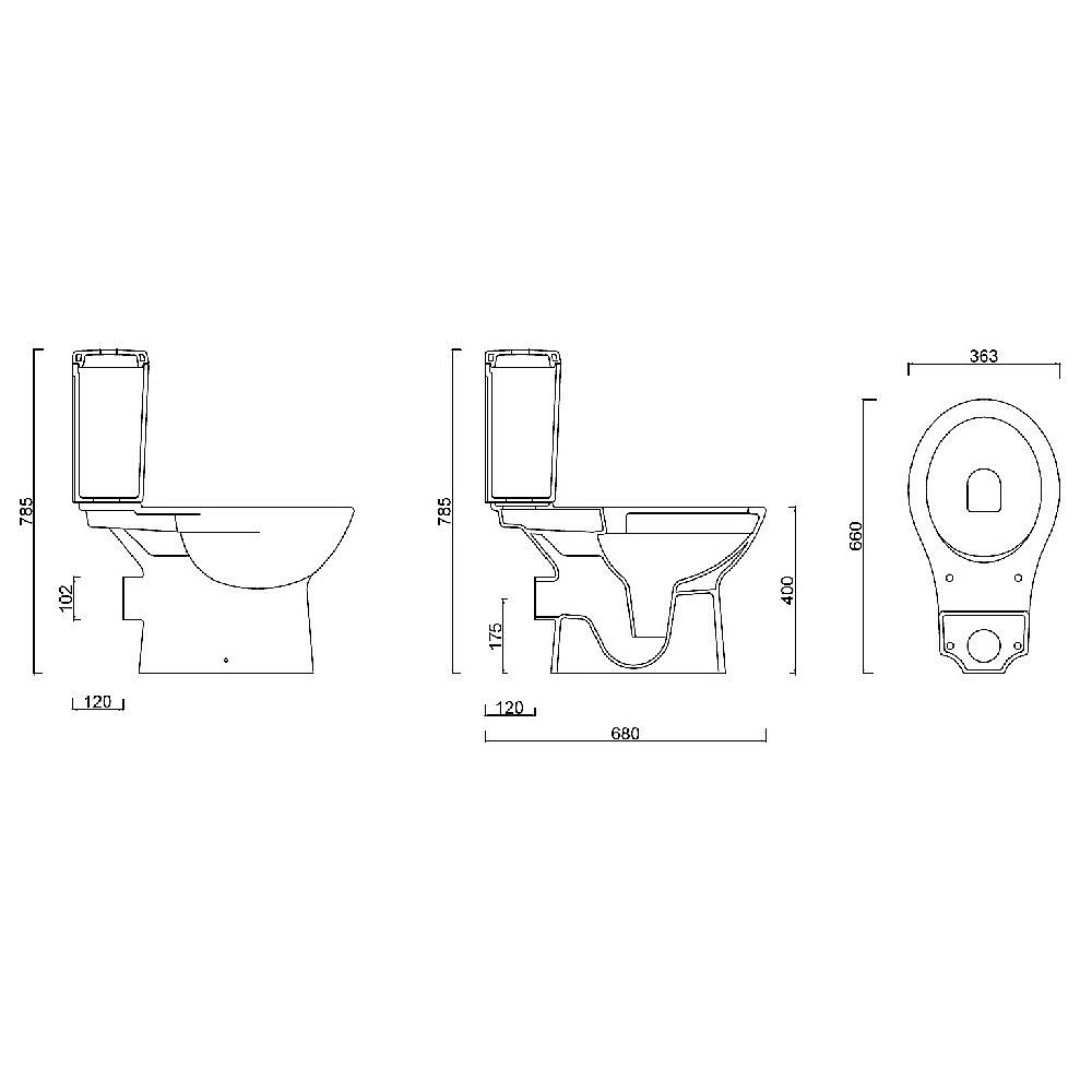 Унитаз напольный Gural Vit Carmina Slim CA48KLZ00&CA09RZV00 безободковый, с крышкой микролифт, с бачком купить в интернет-магазине Sanbest