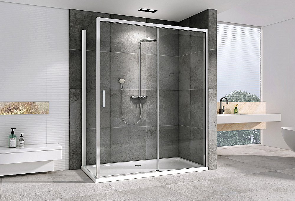Душевой уголок ABBER Komfort AG93120-S92 120х90 стекло прозрачное/профиль хром купить в интернет-магазине Sanbest