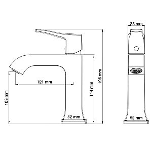 Смеситель для раковины WONZON & WOGHAND FLEX, Брашированное золото (WW-88018072-BG) купить в интернет-магазине сантехники Sanbest