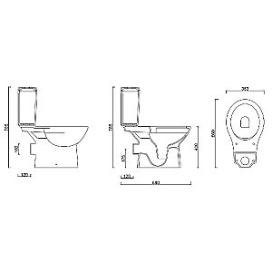 Унитаз напольный Gural Vit Carmina Slim CA48KLZ00&CA09RZV00 безободковый, с крышкой микролифт, с бачком купить в интернет-магазине Sanbest