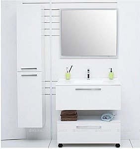 Шкаф-пенал De Aqua Тока 1S БК 30 белый для ванной в интернет-магазине сантехники Sanbest