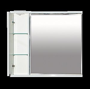 Зеркало со шкафом Misty Элвис 83,3 белая эмаль в ванную от интернет-магазине сантехники Sanbest