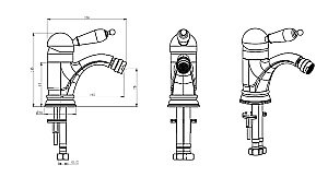 Смеситель для биде Boheme Tradizionale Chromo 266-BLC хром/ручка черная керамика купить в интернет-магазине сантехники Sanbest
