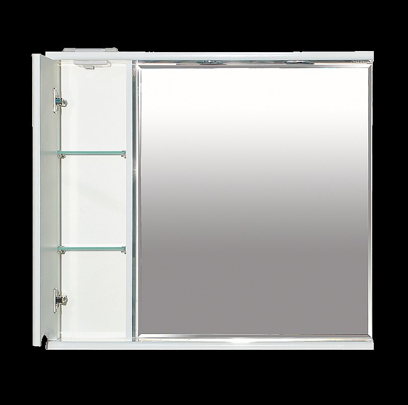 Зеркало со шкафом Misty Элвис 83,3 белая эмаль в ванную от интернет-магазине сантехники Sanbest