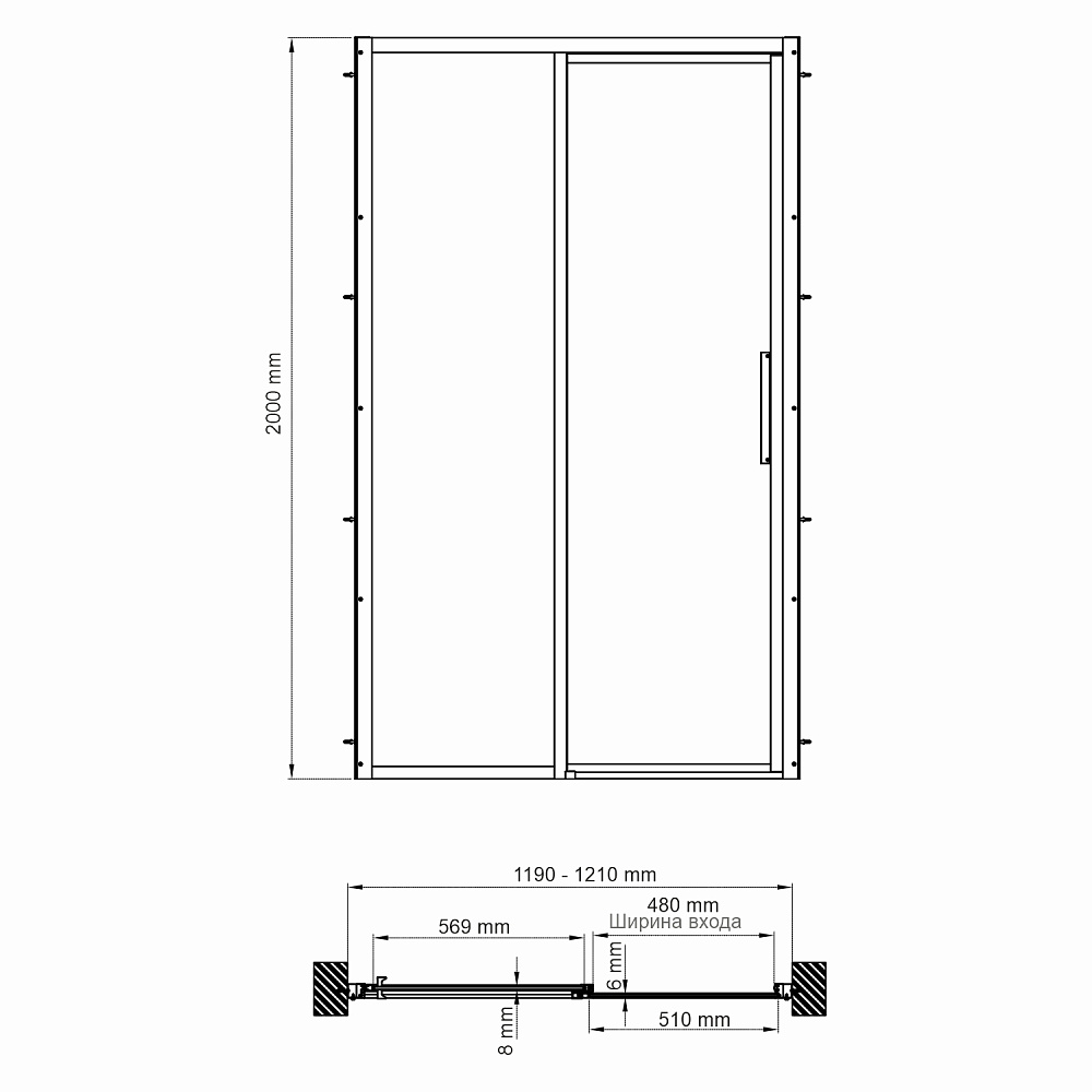 Душевая дверь WasserKRAFT Lopau 32S05L 120 стекло прозрачное/профиль серебро купить в интернет-магазине Sanbest