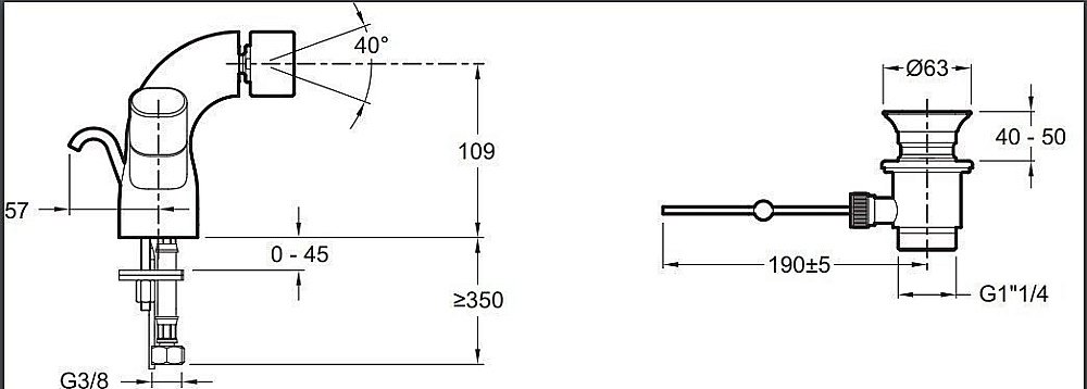 Cмеситель для биде Jacob Delafon TALAN E10088RU-CP купить в интернет-магазине сантехники Sanbest