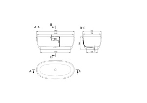 Ванна Salini LUCE Up&Down S-Stone Solix 170х85 белая/RAL матовая купить в интернет-магазине Sanbest