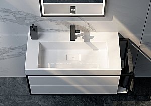 Тумба с раковиной Clarberg Logic 80 белая для ванной в интернет-магазине Sanbest