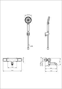 Смеситель для ванны с душем и термостатом WONZON & WOGHAND INN 2 WW-A2006-A1-BG брашированное золото купить в интернет-магазине сантехники Sanbest