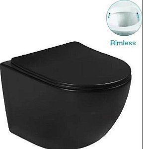 Унитаз подвесной SantiLine SL-5018MB безободковый, с крышкой микролифт, черный матовый купить в интернет-магазине Sanbest