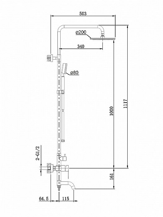 Душевая система Orange Steel M99-911ni никель купить в интернет-магазине сантехники Sanbest
