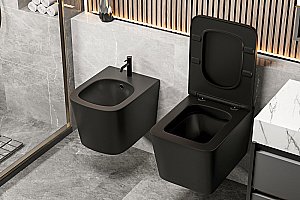 Биде подвесное ABBER Rechteck AC1250MB черное матовое купить в интернет-магазине Sanbest