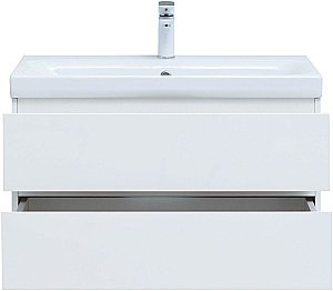 Тумба с раковиной Aquanet Беркли 302351 80 белый глянец для ванной в интернет-магазине Sanbest