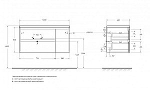 Тумба с раковиной BelBagno KRAFT 2C-1A 120 серый цемент для ванной в интернет-магазине Sanbest