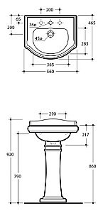 Раковина на пьедестале Migliore Bella 56 белая купить в интернет-магазине Sanbest