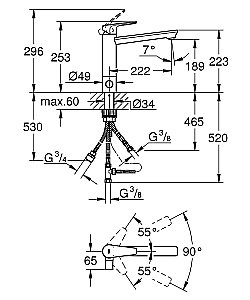 Смеситель для кухни Grohe BauEdge 2020 31696000 купить в интернет-магазине сантехники Sanbest
