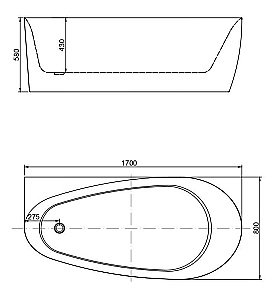 Акриловая ванна Allen Brau Priority 2.31002.21 170x80 матовая купить в интернет-магазине Sanbest