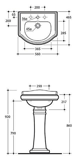 Раковина на пьедестале Migliore Bella 56 белая купить в интернет-магазине Sanbest