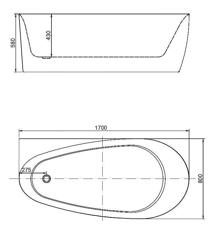 Акриловая ванна Allen Brau Priority 2.31002.21 170x80 матовая купить в интернет-магазине Sanbest