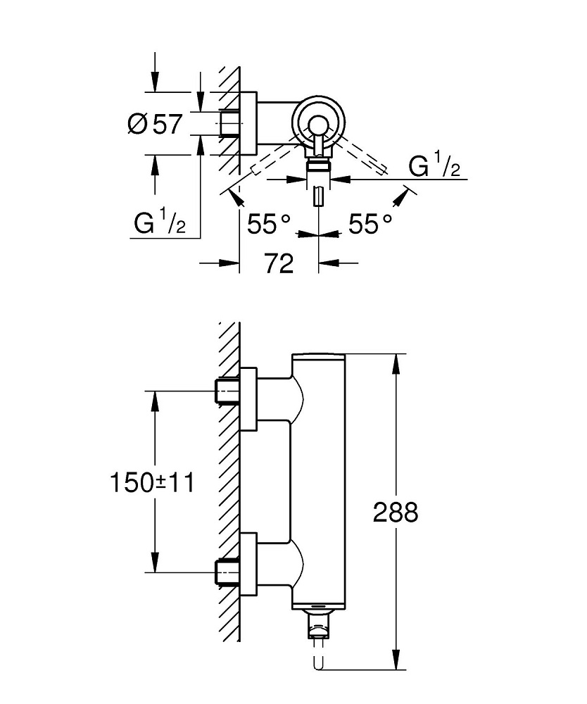 Смеситель для душа Grohe Atrio New 32650003 хром купить в интернет-магазине сантехники Sanbest