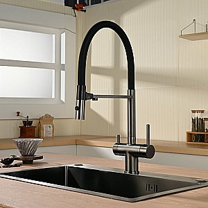 Смеситель для кухни Vincea VKF-120GM вороненая сталь купить в интернет-магазине сантехники Sanbest