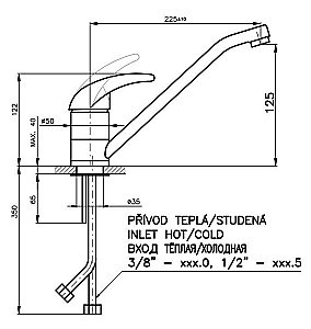 Смеситель для кухни RAV-Slezak DUNAJ D405.5 хром купить в интернет-магазине сантехники Sanbest