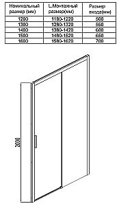 Душевая дверь Aquanet Pleasure AE60-N-150H200U-BT 150 стекло прозрачное/профиль черный купить в интернет-магазине Sanbest