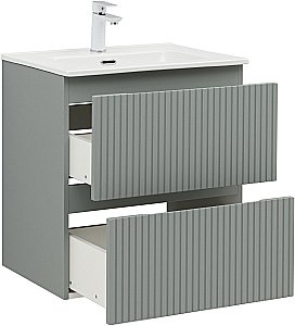 Тумба с раковиной Aquanet Джейн (Flat) 335432/254363 60 мисти грин для ванной в интернет-магазине Sanbest