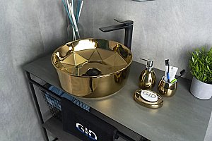 Раковина накладная Gid 40 D1342h015 53331 золото купить в интернет-магазине Sanbest