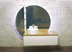Зеркало Jorno Solis 34 Sol.11.34/W/JR белое в ванную от интернет-магазине сантехники Sanbest