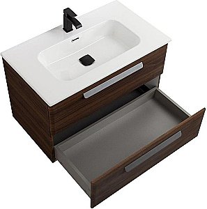 Тумба с раковиной Cezares ECO-CER-N 80 ECO-CER-N-800-2C-SO-NCS-P орех шоколад софт для ванной в интернет-магазине Sanbest